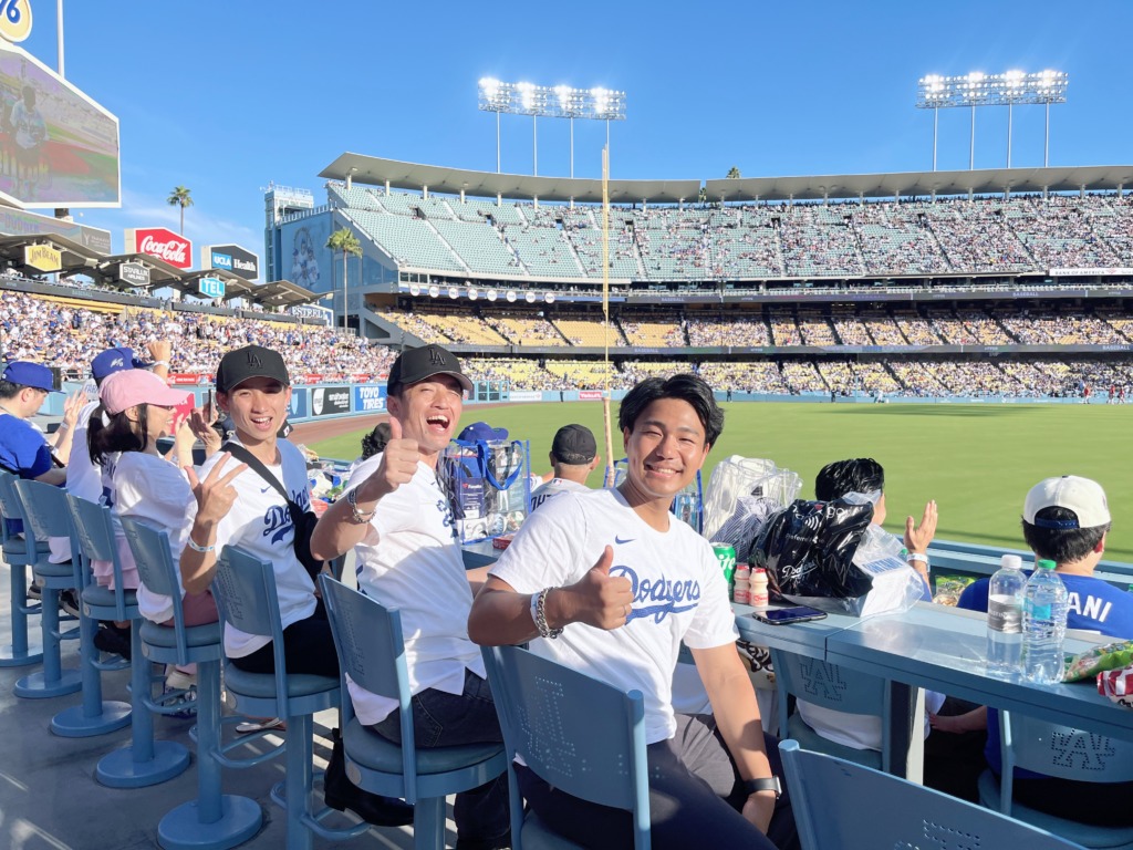 ドジャースタジアムにて